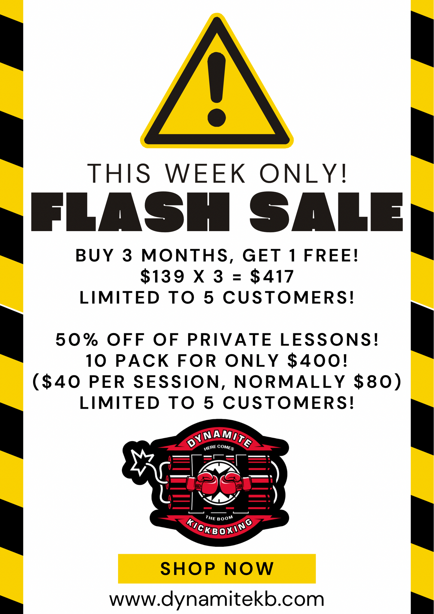 Dynamite Kickboxing Flash Sale! Buy 3 Months Get 1 Free!